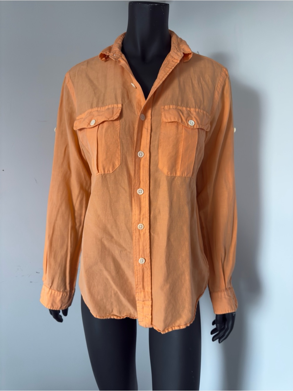 350. Ralph Lauren Linen Cotton Silk Casual Button-Down Shirt